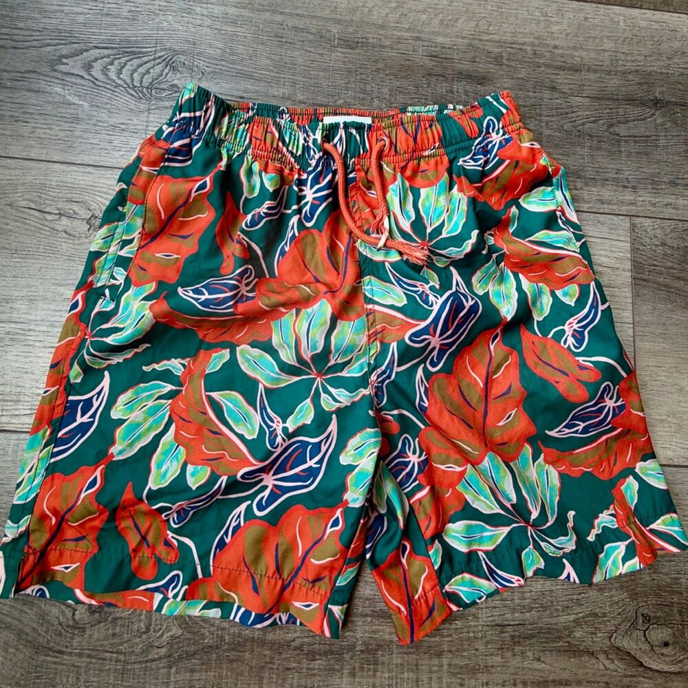 Cove Lined Swim Trunks Mens Small Hawaiian Floral Pockets